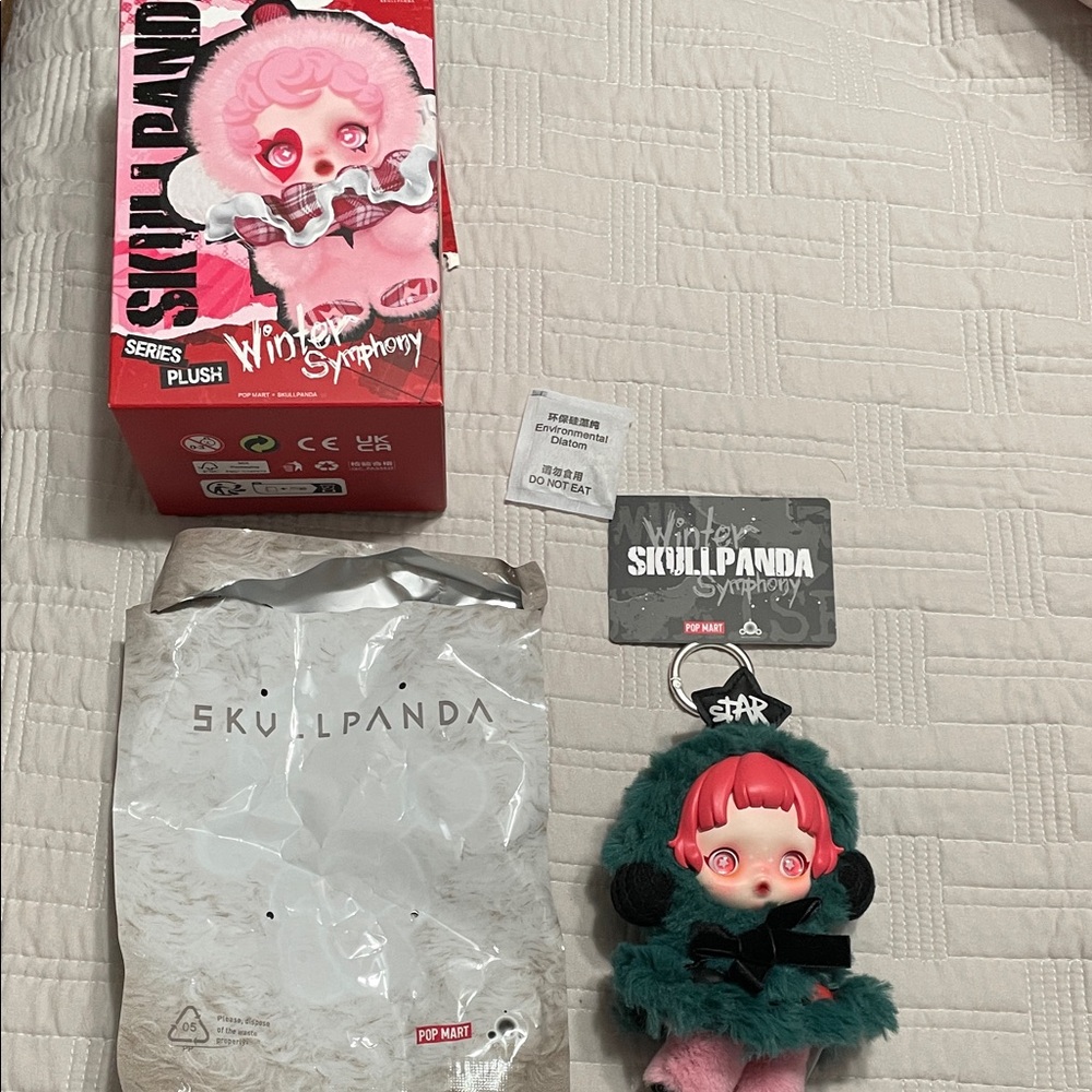 Skullpanda Winter Symphony Plush Doll - Green and Pink